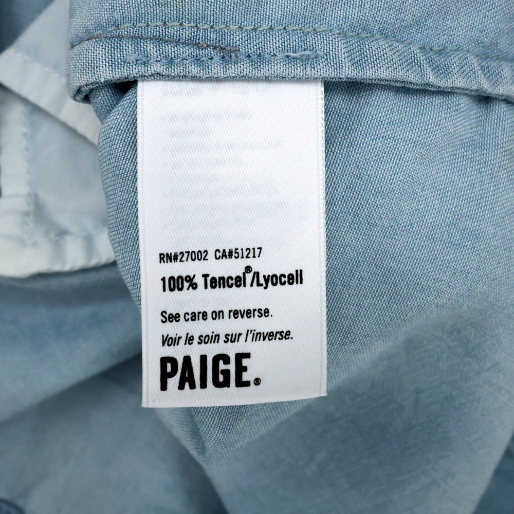 Paige Dress Womens Small Blue Chambray Short Spaghetti Straps Side Zip Pockets - Picture 10 of 14